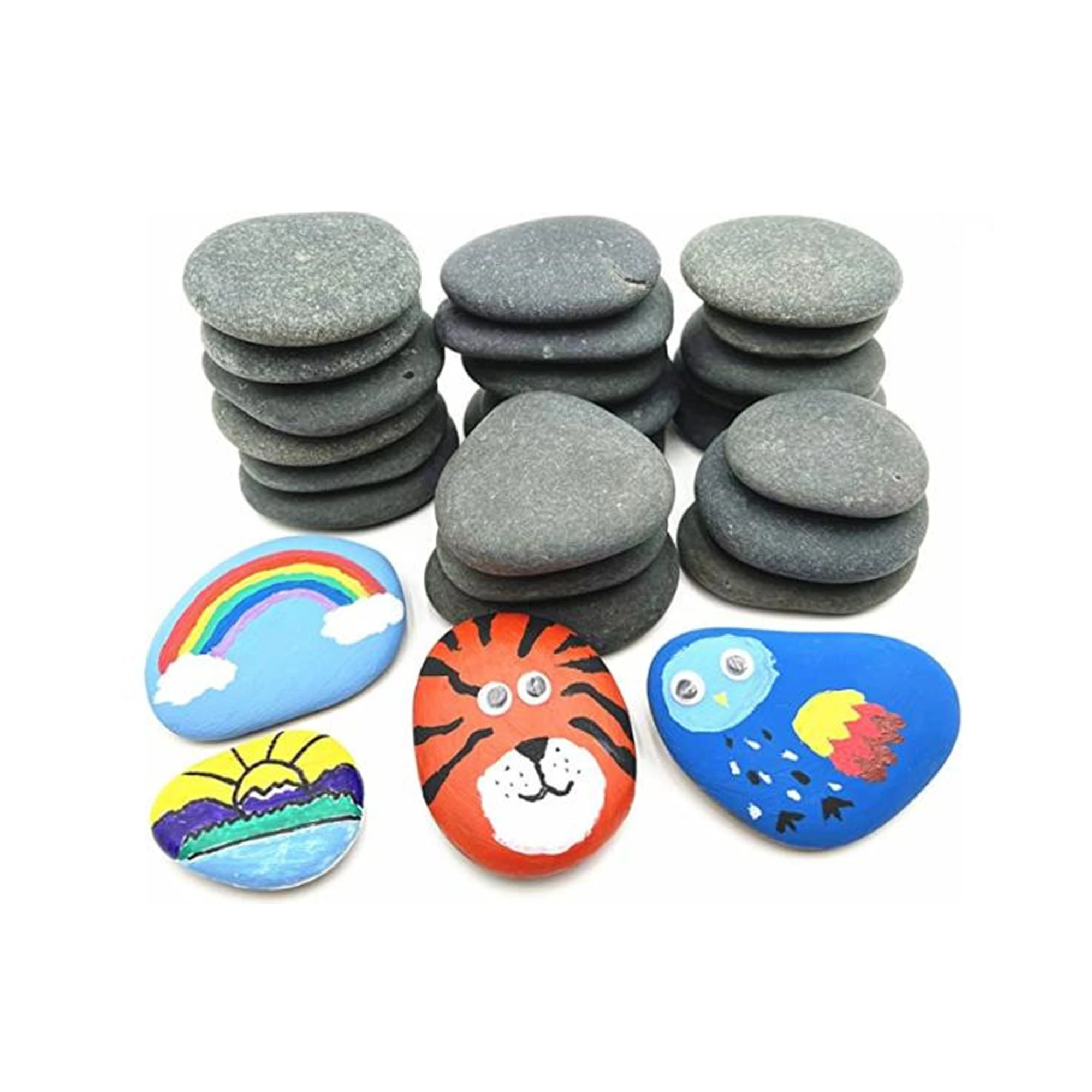 River Rocks Pebble Stone Mosaic Tile Wall Mural Diy Art Marble Kit Diamond White Stone