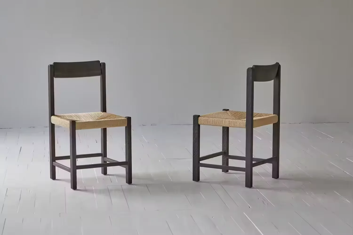 Vintage Design Armchair Antique Oak Paper Cord Comfortable Casual chairs modern luxury armchairs