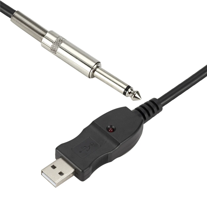 Usb Guitar Cable 3M,Recording Stereo Audio Cable Connector Link Computer Instrument Usb To XLR 6.3Mm Jack Bass Guitar