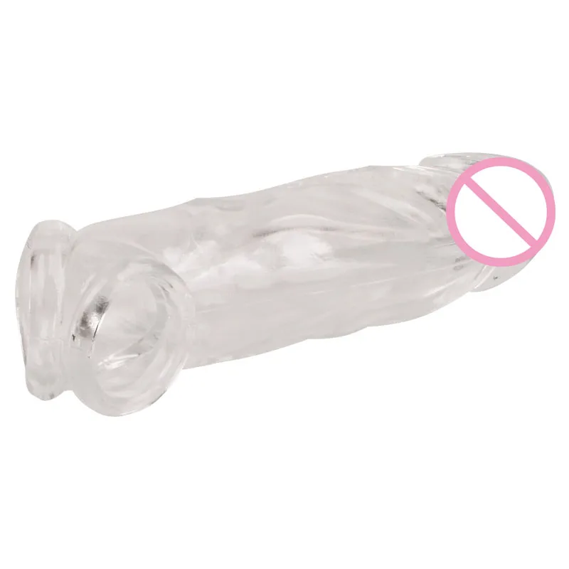Thickened and lengthened triple lock sperm wolfsbane penis sleeve Contraceptive Dildo Sleeve Adult Erotic Male Products