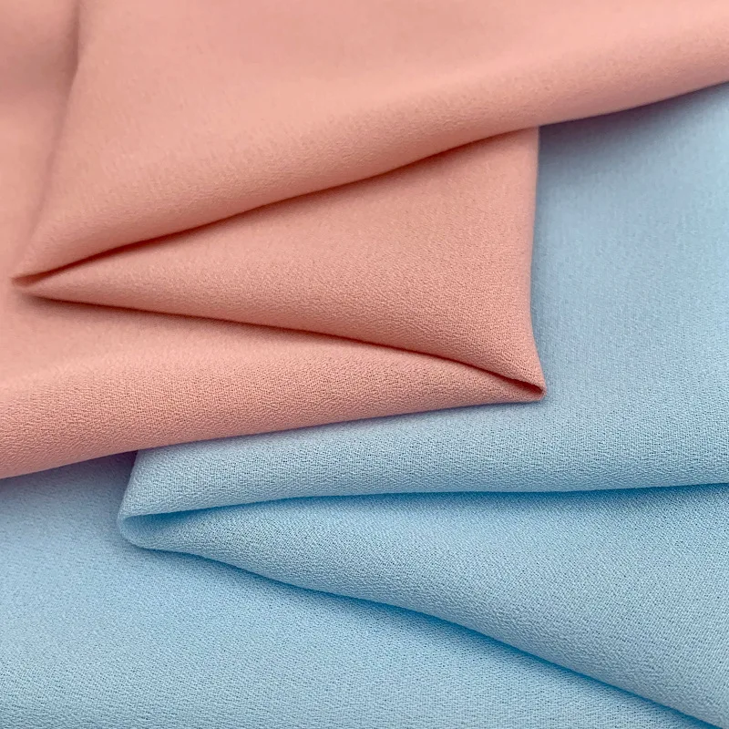 Fabric Manufacturing composition 100% polyester moss crepe de chine fabrics for dresses clothing