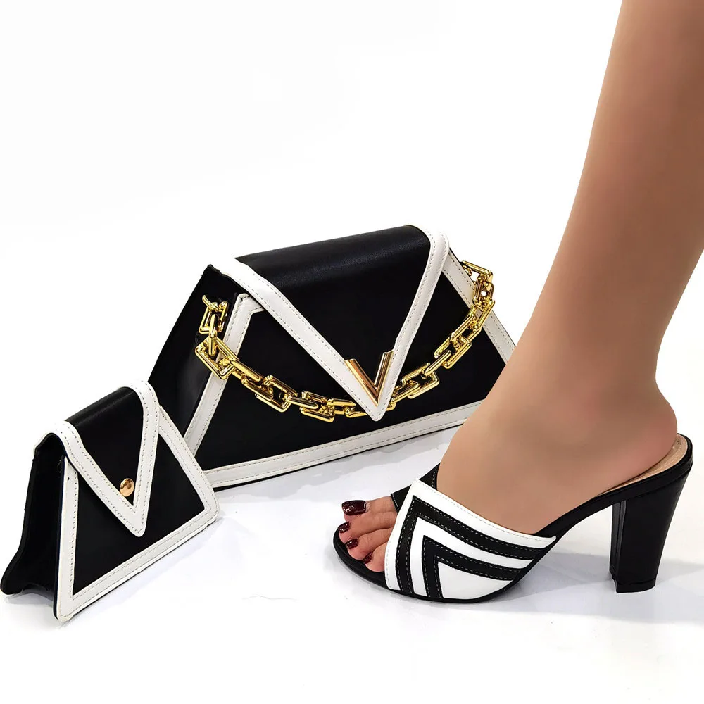Sinya Wedding Design  Italian Shoes And Bag Set High Quality Nice Beautiful Shoes Matching Bag PU Material Shoes bag