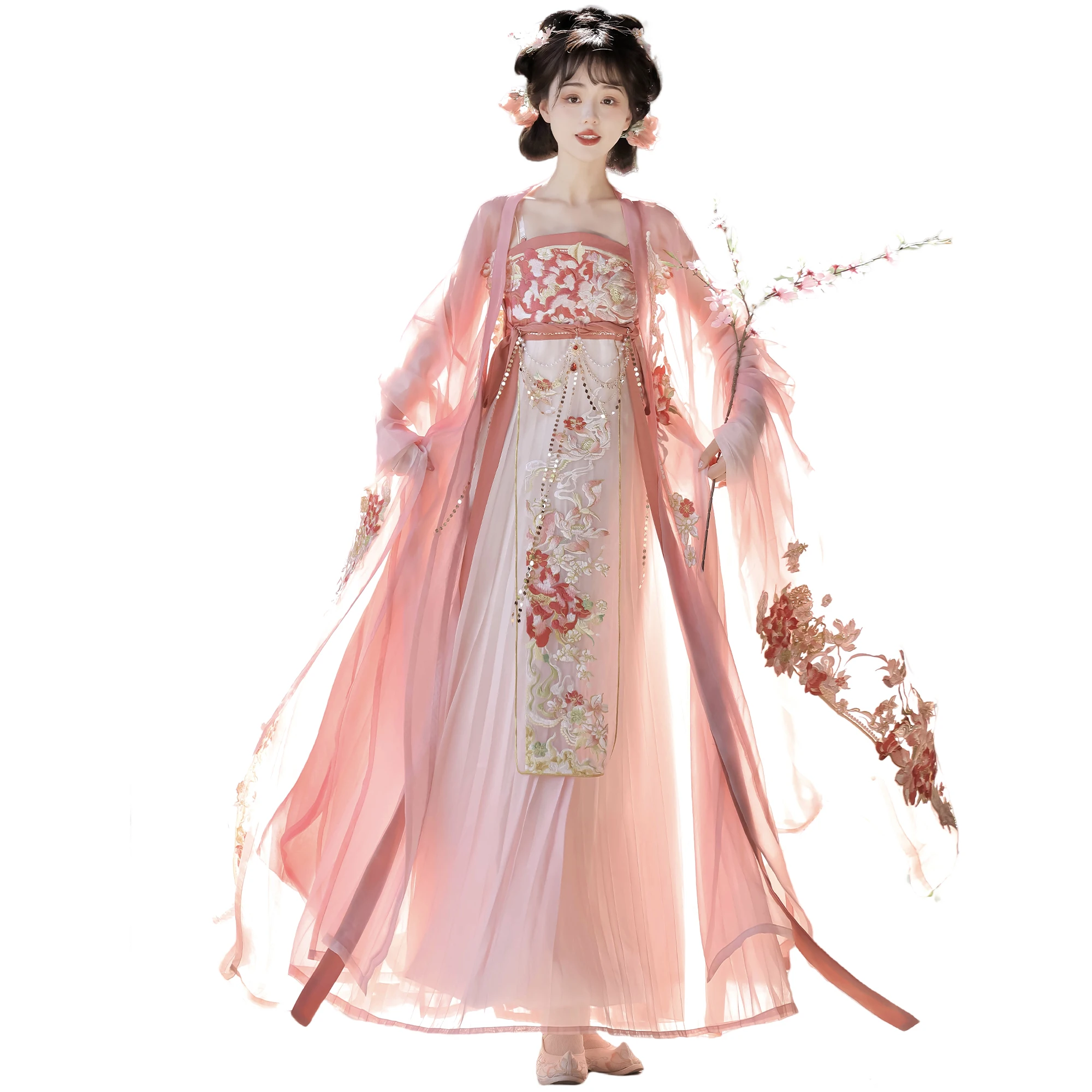 Китайский стиль Hanfu платье традиционный китайский костюм для лета и осени