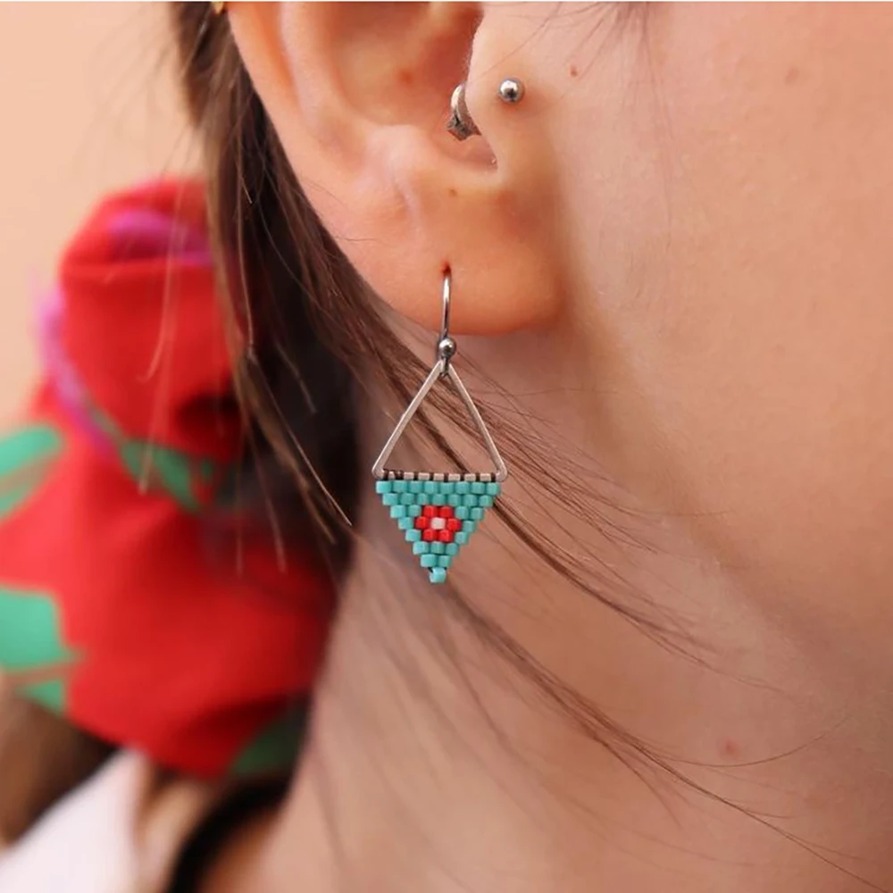 2024 Hot Selling Handmade Jewelry Miyuki Seed Beads Tassel Fringe Fashion Drop Beaded Earrings For Women