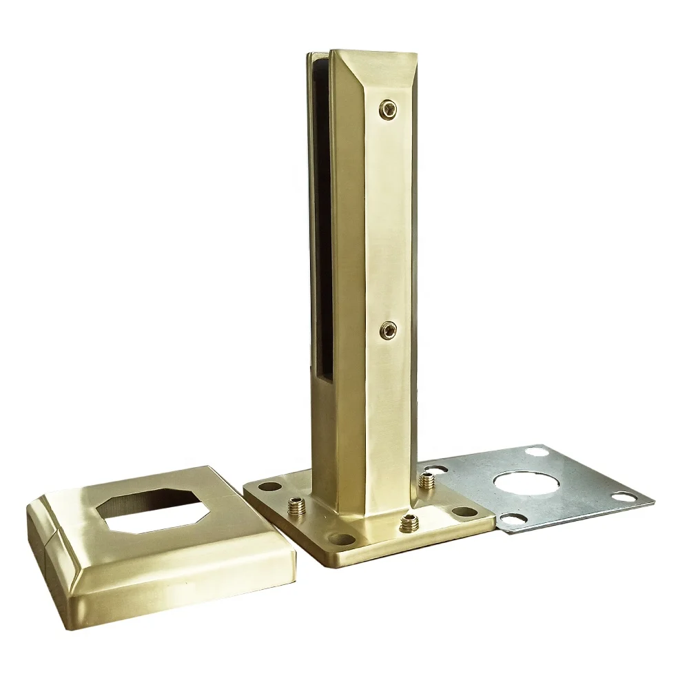 Aleader 10' Height for 12-15MM frameless glass balustrade deck railing gold color glass spigot