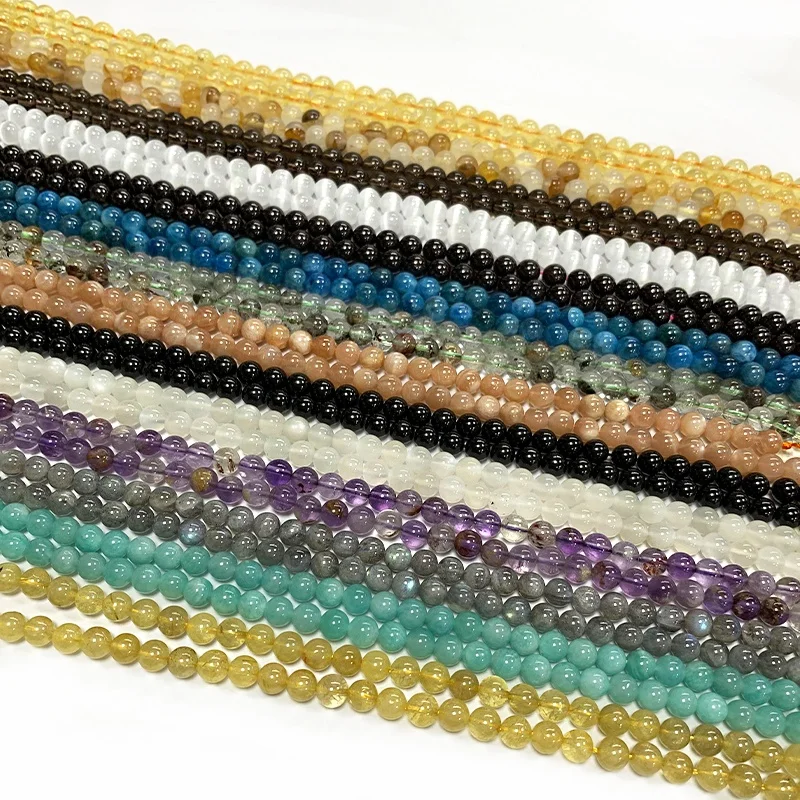 Wholesale 6mm Quartz Gemstone Beads Strand Round Loose Stone Beads For Jewelry Bracelet Making