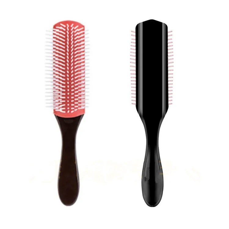 Hair Comb 9-Row Detangling Hair Brush Classic Rat Tail Combs Styling Hairbrush Straight Curly Wet Hair Scalp Massage Brush Women