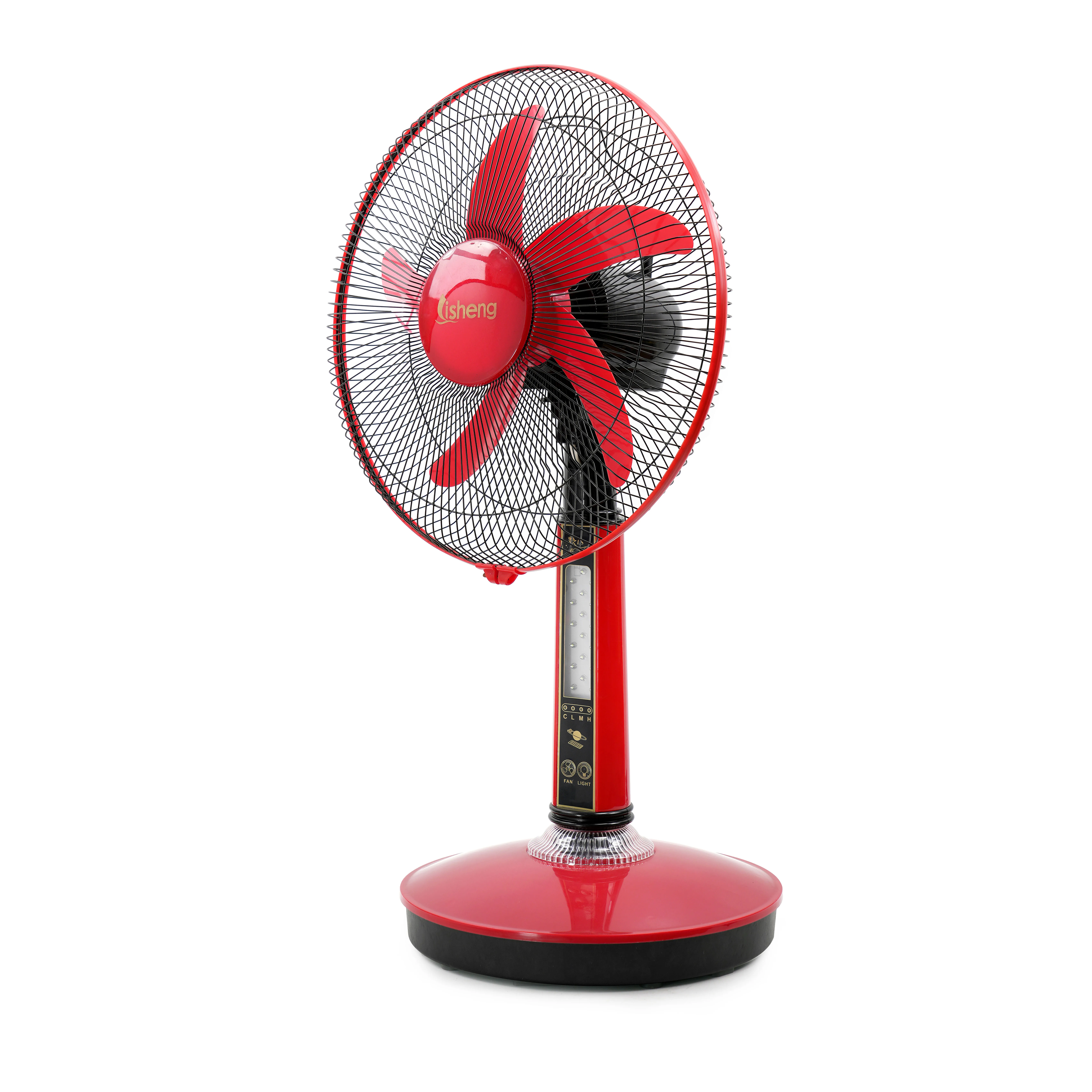 12V  16 inch table fan  solar rechargeable DC fan LED light  lithium battery with 18V 15W polysilicon  solar panel