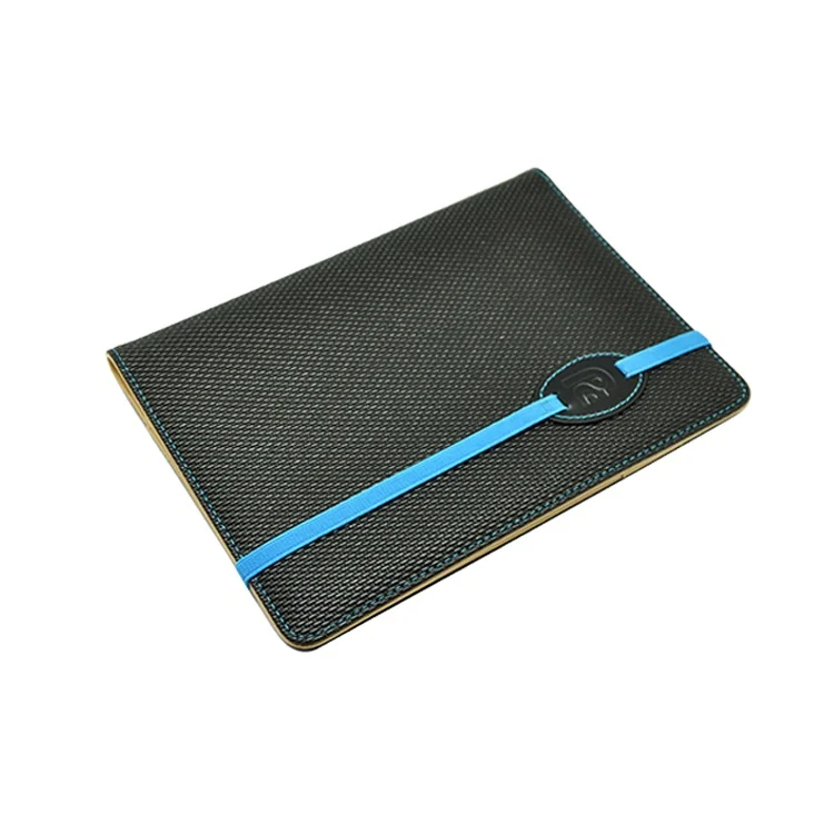 Cover for notebook PU leather cut notebook covers with embossed logo and elastic band closure