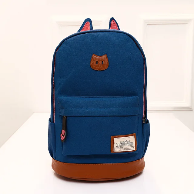 Hot Fashion Design Casual Women Cat Ears School bags PU Multifunctional Backpack For Teenage Girls Cute Students Rucksack