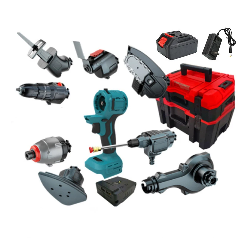 8 In 1 Cordless tool set box Impact Drill Sander Reciprocating Saw 4 Inch Chainsaw Impact Driver Power Tool Sets kit For Garden