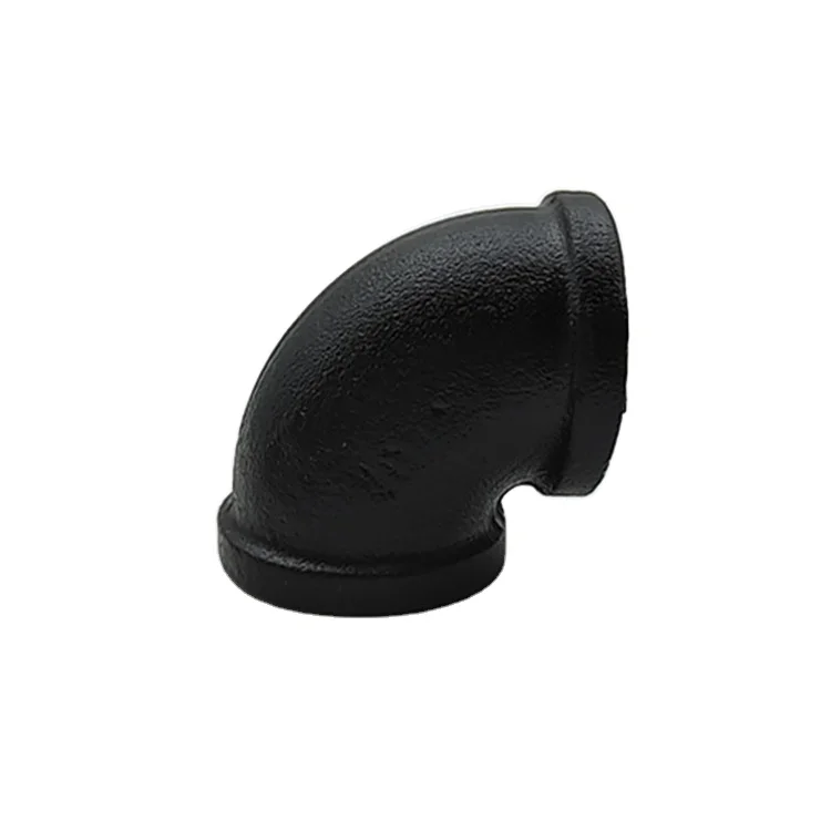 Black malleable cast iron toilet paper holder parts decorative pipe connector pipe fittings 90 degree banded Elbows