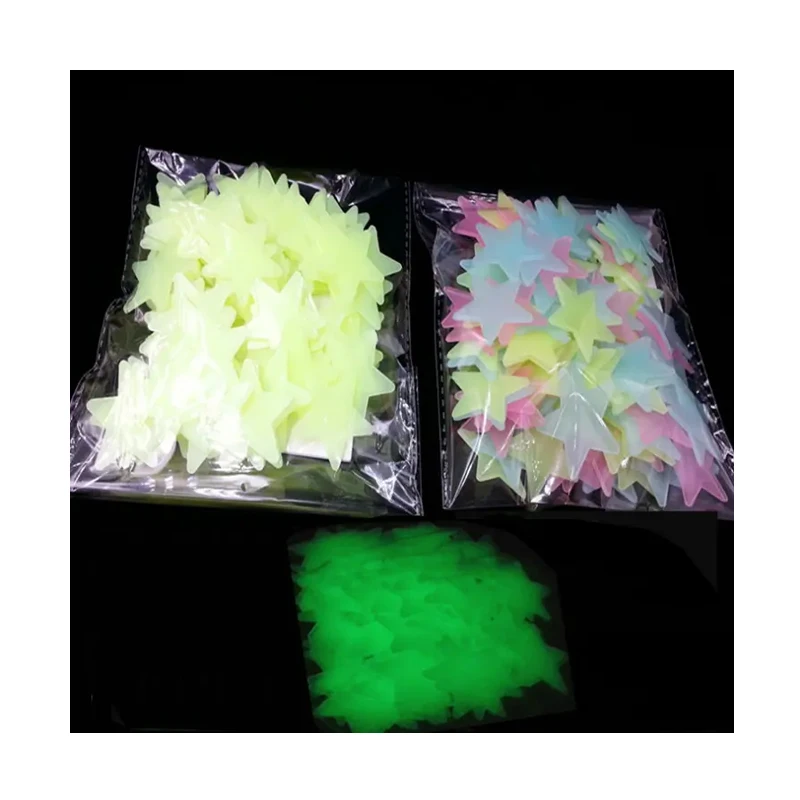 Индивидуальные пластиковые 3D светящиеся синие звезды, высокая яркость, светящиеся в темноте, самоклеящиеся Светящиеся Настенные украшения, наклейки с цифрами и буквами