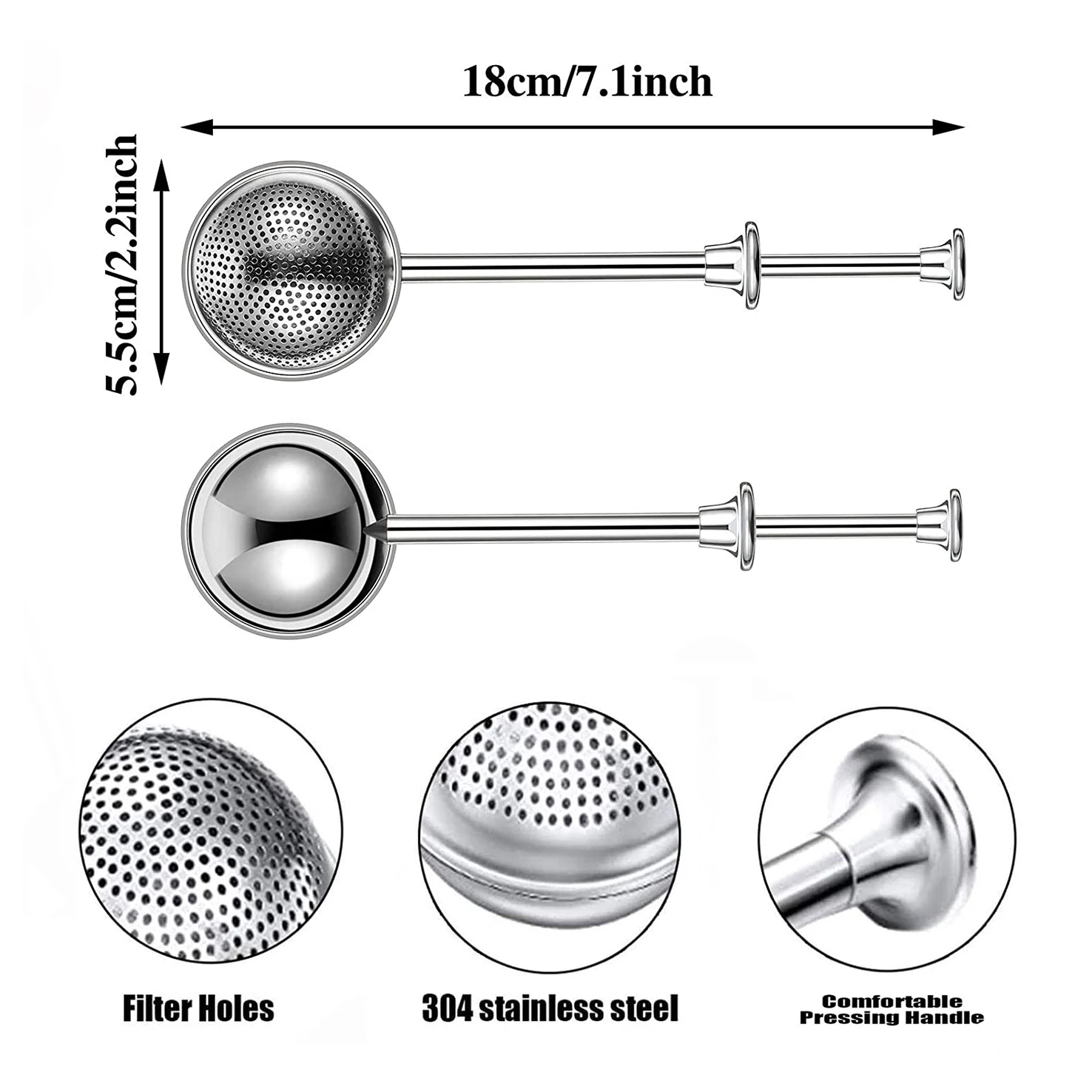 E-PIN 1Pcs Flour Duster for Baking with Spring Handle Dust Flour Sifter Bake Dusting Wand Rastry Sifter