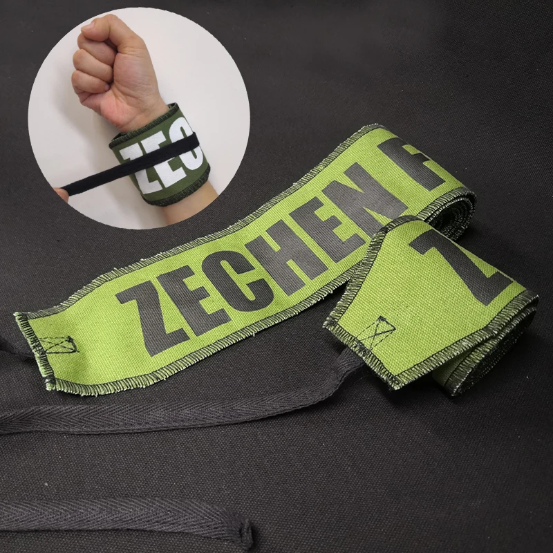 Custom double layer cotton fabric cloth fitness safety gym wrist wraps weight lifting wrist straps support