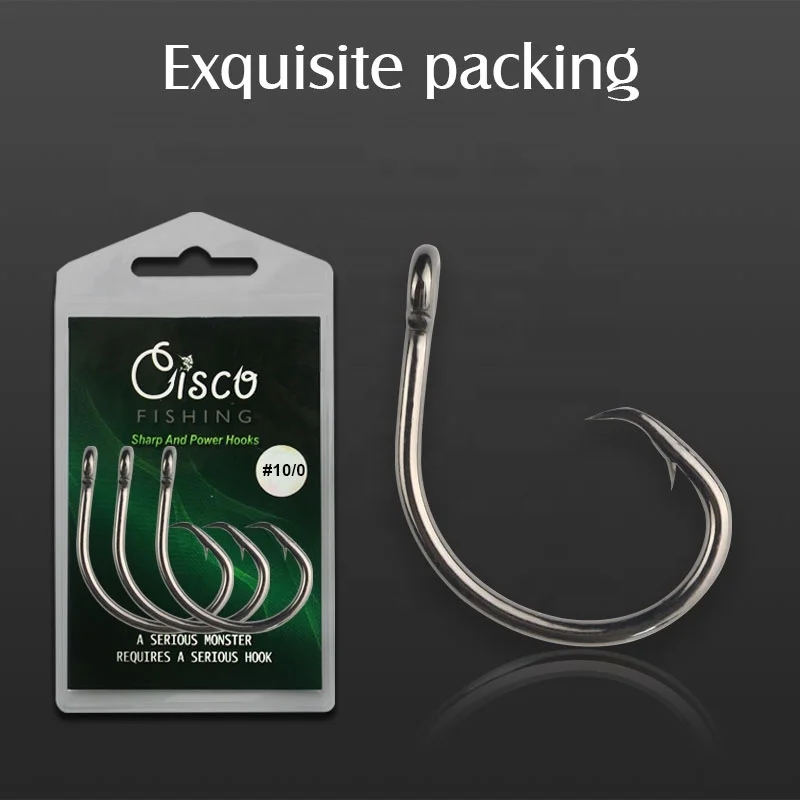 OEM  3/0~14/0  High carbon steel black nickel deep sea tuna hook marlin hook shark hook