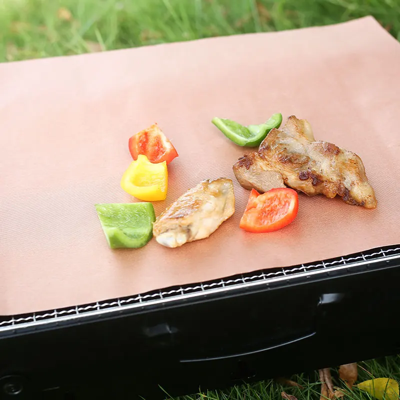 Cheap black gold high end oven silicone square heat resistant bbq grill mat non stick