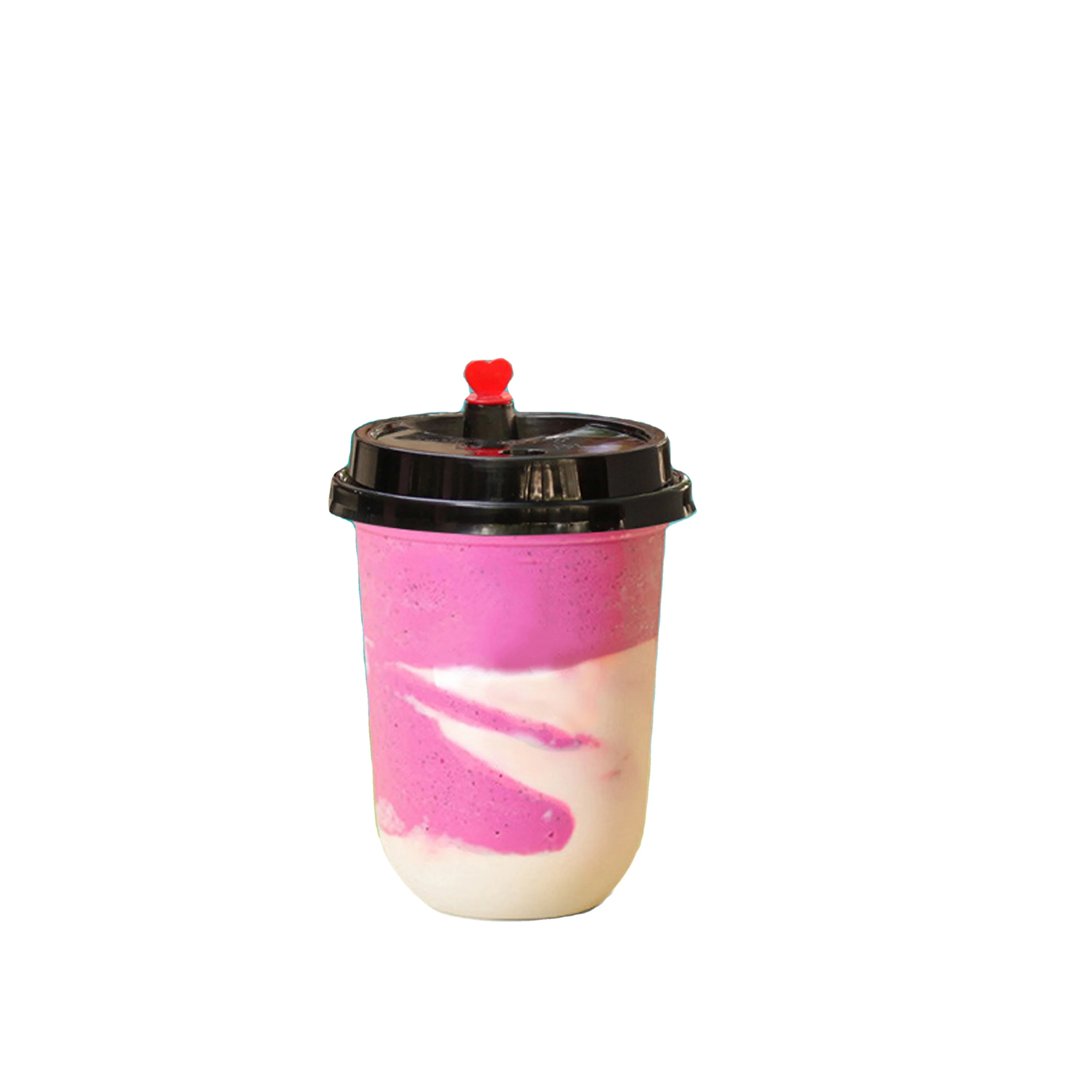U Shape Food Grade Customized Printed 8/16/32 Oz Clear Disposable Plastic Bubble Milk Tea PP Injection Cup with PP PS Lid