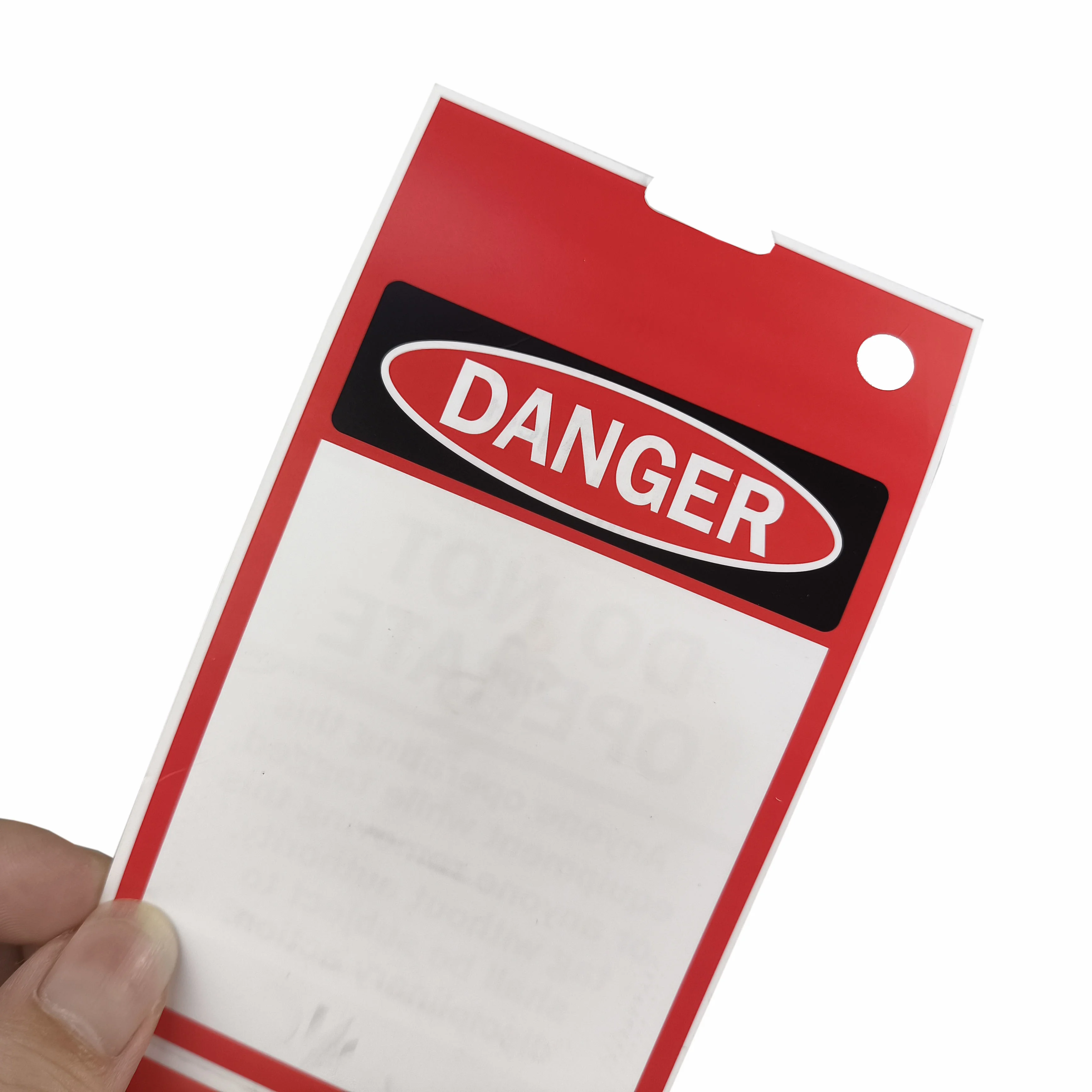 OEM Custom-packaged double-sided printed DANGER warning tags  for Enhanced Safety