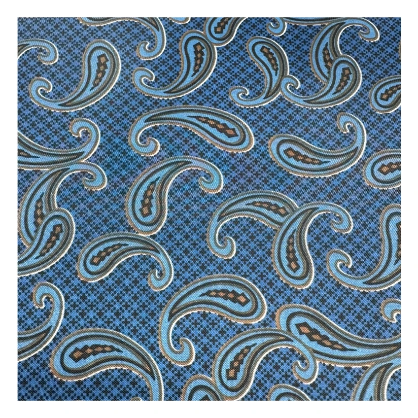 2023 NEW Paisley pattern  tafta  Line Printed 100% Polyester Taffeta Fabric from China