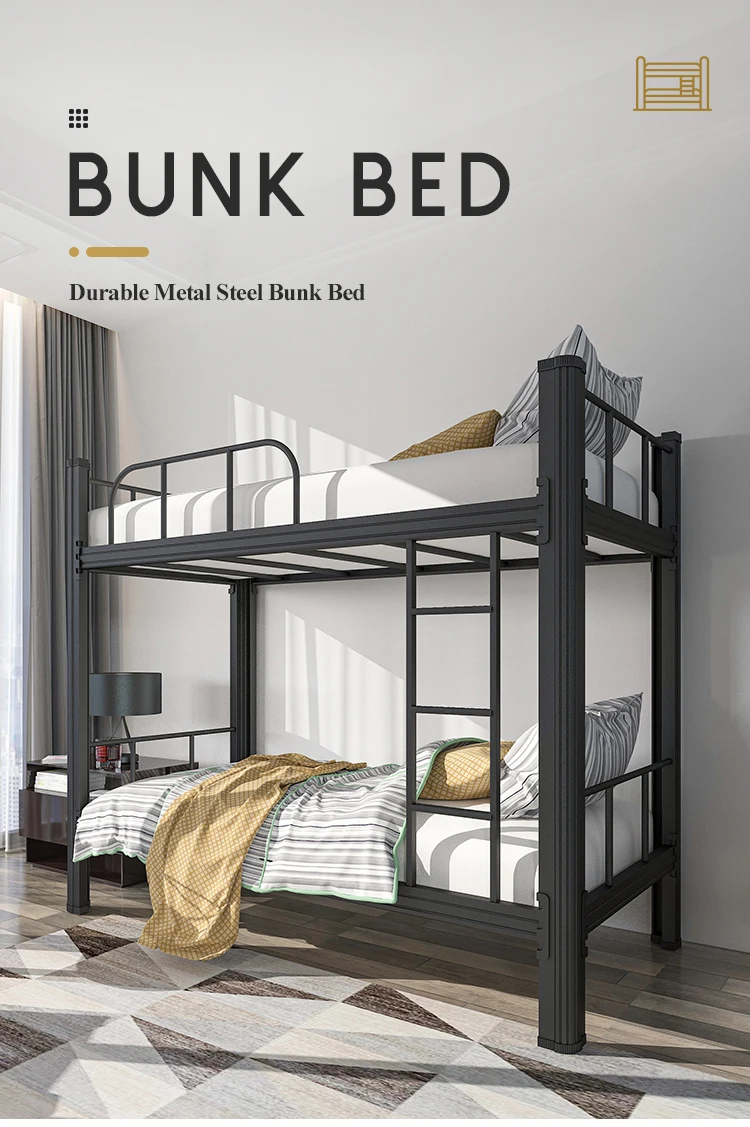 Double deck bed for sale bed iron bunk steel frame beds lit superpos en metal travailleur lit adulte superpos
