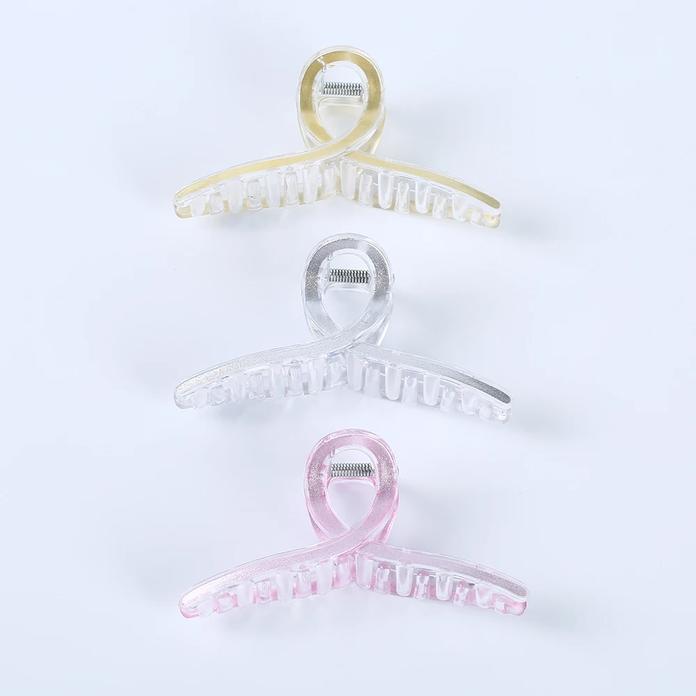 hot sale 13cm large hair claw clips glossy plastic hair claw clips covered Two-tone colors hair claw clip wholesale