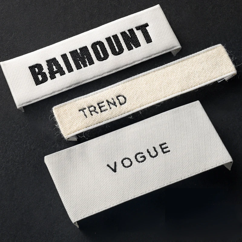 cheap price custom woven labels for Jeans Garment accessories custom brand logo woven labels