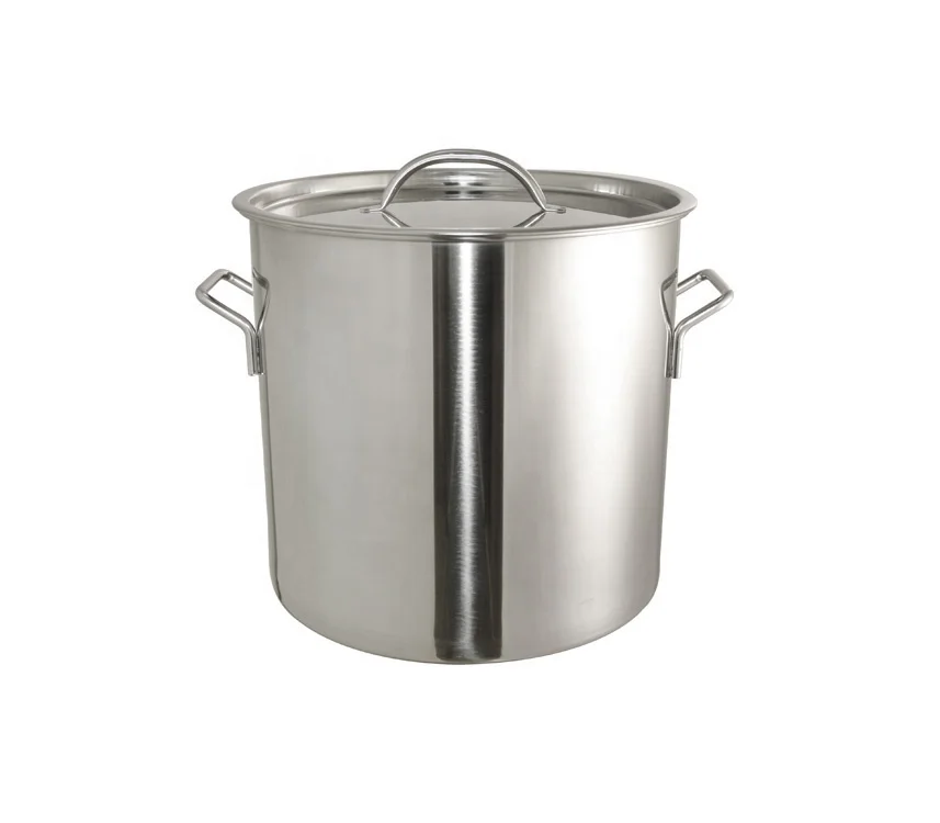 Commercial Stainless Steel Stockpot With Single Bottom Steel Lid Stockpot