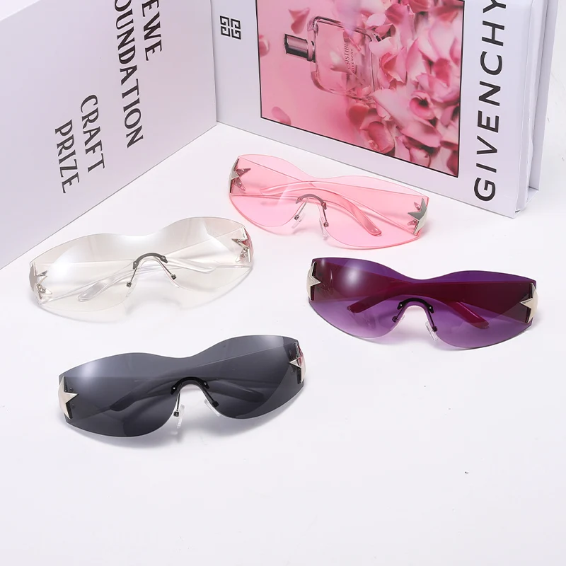 HW 3531 One-Piece Sunglasses New Fashion Y2k Sun Glasses for Women Vintage Star UV400 Shades Ready Stock Sunglasses 2023