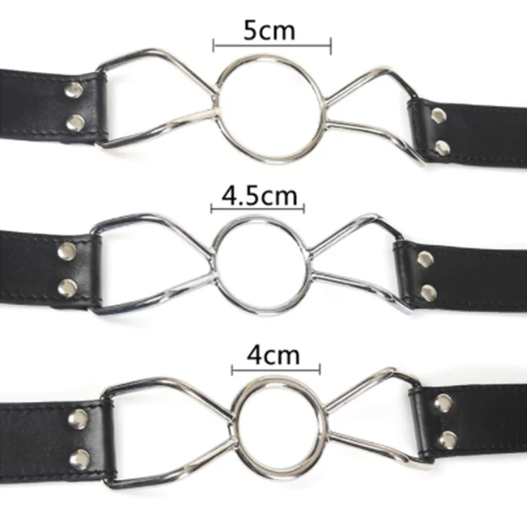 High Quality Deep Throat Double Round Mouth Flail Slave Mouth Bite Ring Open Mouth Gag