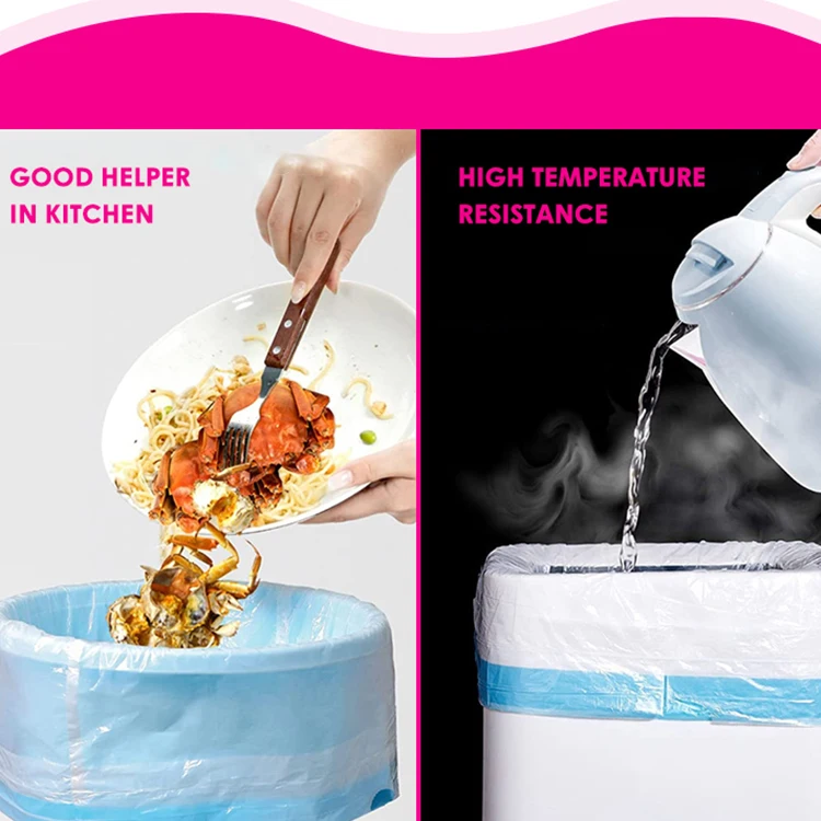 Custom Size Kichen Drawstring Biodegradable Trash Bag Household Draw String Compostable Garbage Bag Plastic Bags With Own Logo