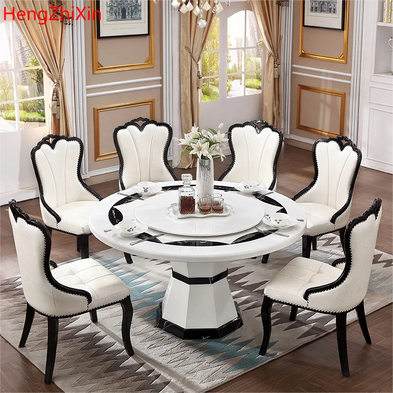 One-stop italian marble dinning table set luxury 6 or 8 seater dining kitchen tables and chairs dining table set