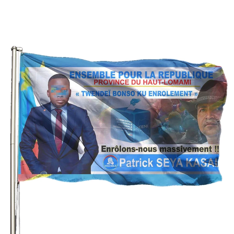 Huiyi Congo campaign 2023 advertisement items DRC mini flags custom congo hand wave flag
