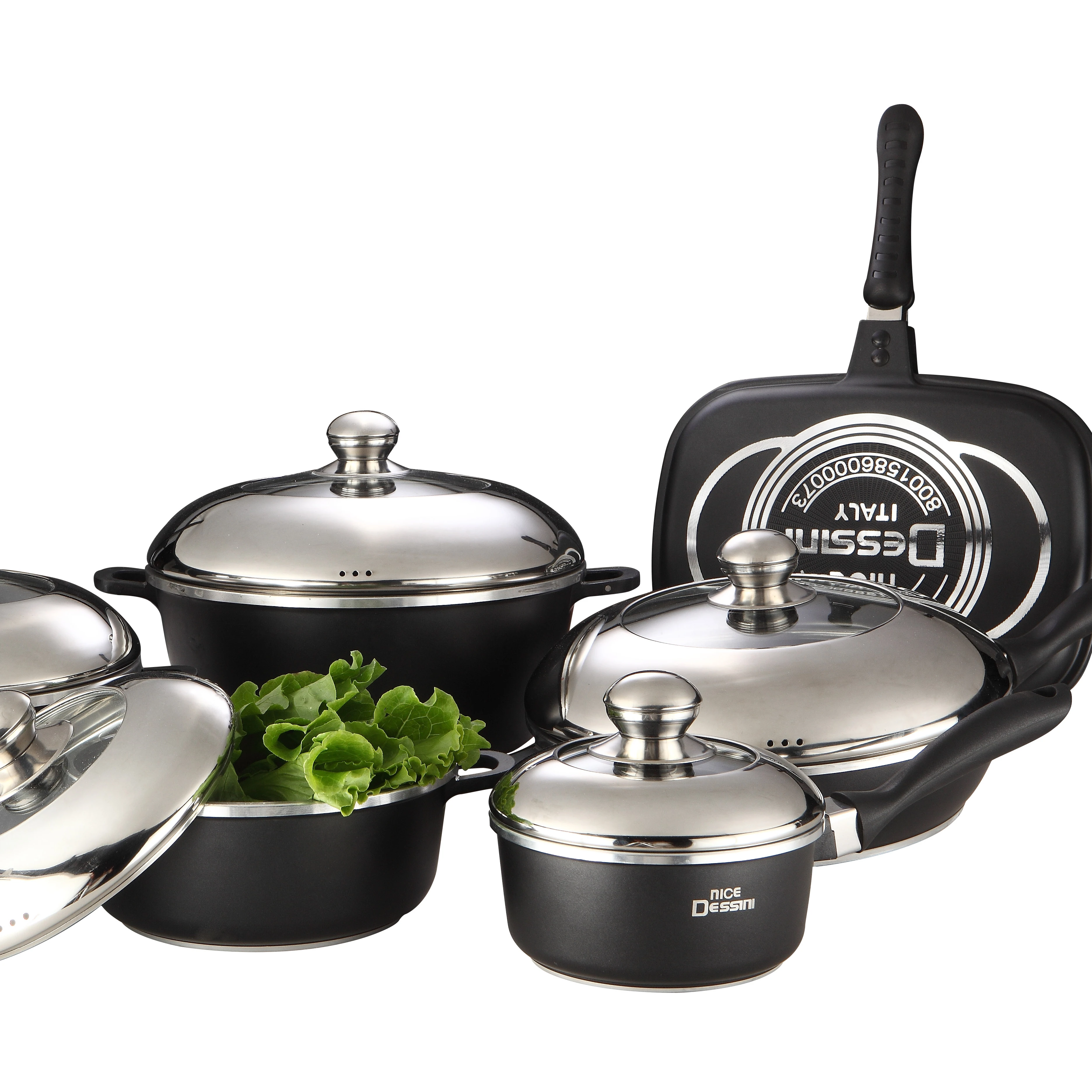 Новый дизайн 2021 кухонная посуда кухонный антипригарный алюминиевый набор кастрюль