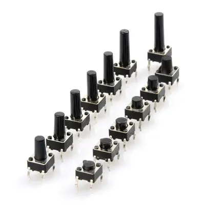 100pcs / 10 models 6*6 Light micro touch Switch sets Push Button Switch Kit , Height: 4.3MM - 13MM DIP 4Pin 6x6 Keys Tact ON/OFF