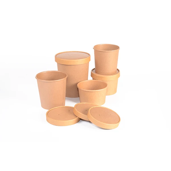 40oz Biodegradable PLA lined Kraft paper salad bowl  with PET Lid