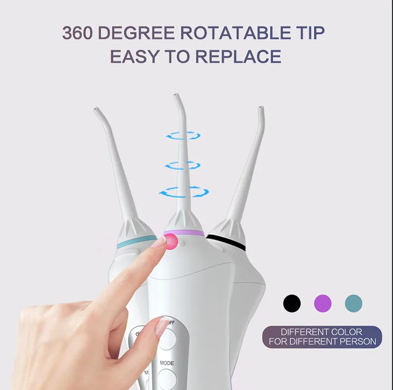 SINBOL Usb Cordless Travel Mini Waterflosser Pick Portable Electric Teeth Cleaning Dental Floss Oral Irrigator Water Flosser