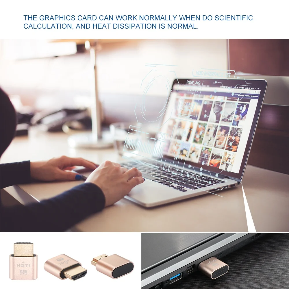 4k 60hz Dummy Hdmi Plug Ddc Edid Vga Virtual Display Adapter Headless Ghost Display Emulator Hdmi Dummy 4k