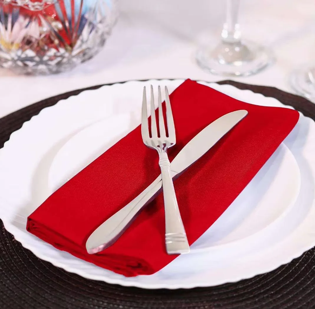 Wholesale New Design Red Highly Absorbent Cloth Table Tissue Napkin for Restaurants Events Everyday Use Weddings Parties