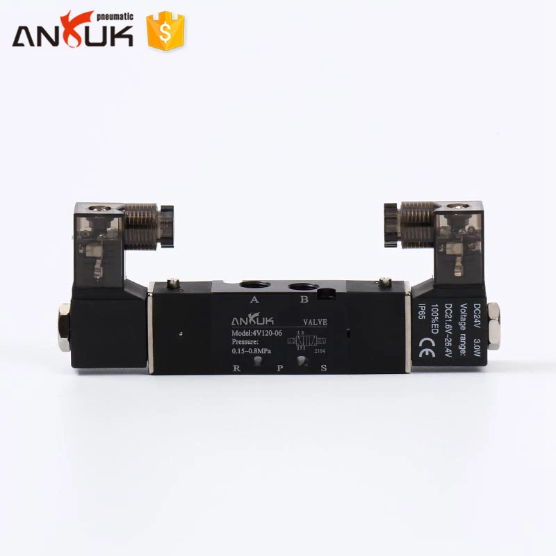 4V120-06 5/2 Way Double Coil Pneumatic Solenoid Valve