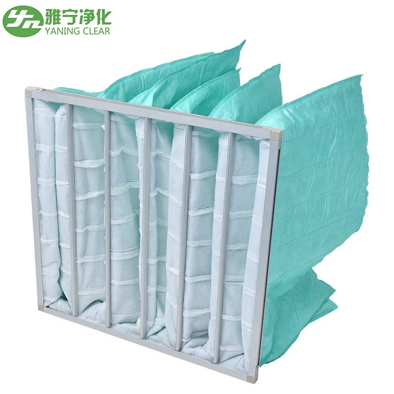 Customized Medium Pocket Filter F5 F6 F7 F8 F9 Efficiency  Bag Filter Air HVAC System MERV 4-8 Pocket Air Filter