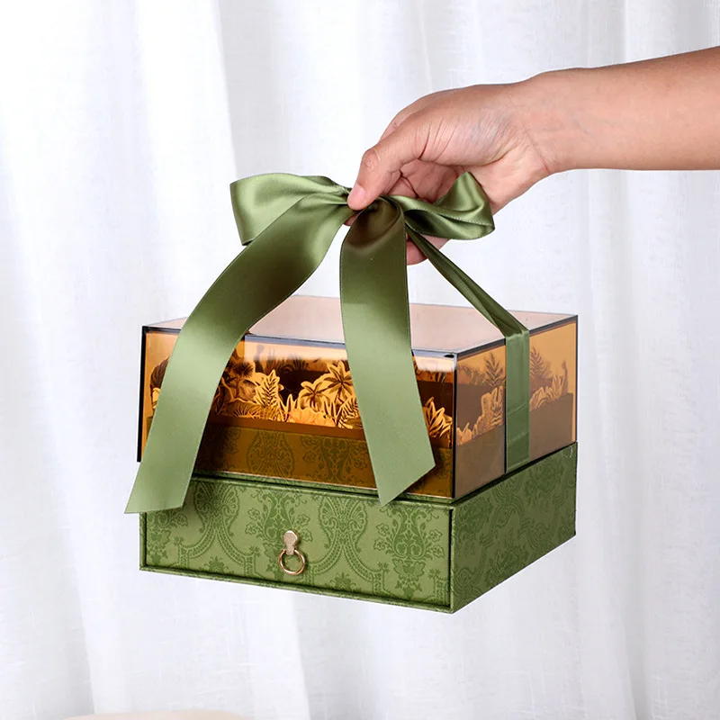 Dreamy natural transparent acrylic wedding bridesmaids and bridesmaids gift boxes high-looking candy boxes empty gift boxes