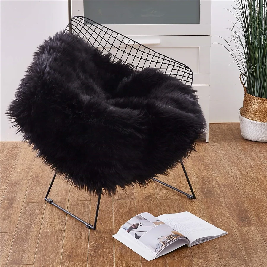Fluffy  Rug Faux Carpet Mat Area And Floor  Sofa Carpets Plush Rabbit Luxury Soft 4 Mats 3M Rugs Fur  for Living Room  home