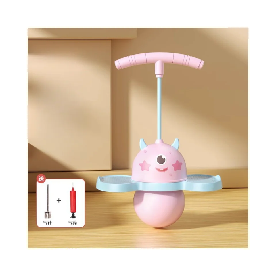 Popular Sports Toys Inflatable Bouncy Ball Two Halves Plastic Jump Ball Balance Ball With Handle