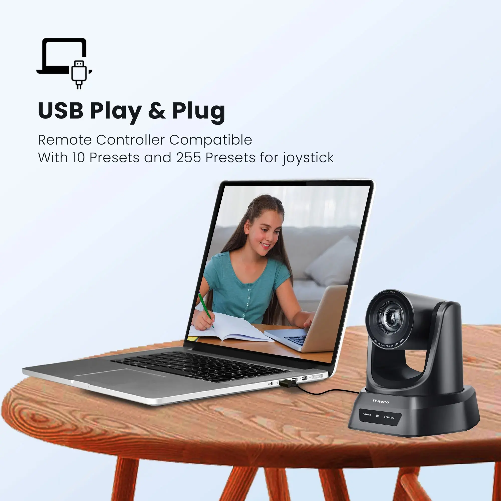 Конференц-камера TZ TENVEO NV20H 20x оптический зум USB/HDMI 1080P 60FPS видеокамера для прямой трансляции/церкви/YouTube/Facebook