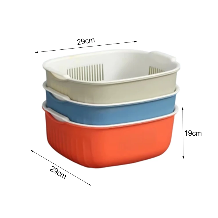 Multifunctional  household square Picnic Drain Basket Multifunctional Kitchen Sink  Washbasin Amoy Basket