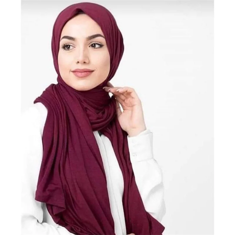 Hot selling new style plain High Quality Big Size Jersey Scarf Stretchy Hijab Plain Muslim Women Premium Jersey Cotton Hijab