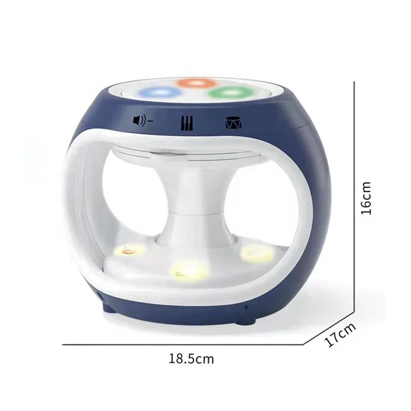 Baby hand beat drum musical instrument toy toddler early learning electronic rotating projection hand clap drum with light music