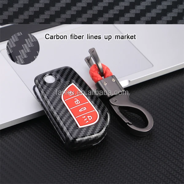 High material  Car Key Case For Toyota carbon fiber Silicone Car Key Cover