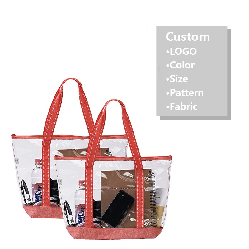 OEM ODM PVC Clear Tote Bags Tasche Frau Ladies Purses And Handbag Sac A Main Pour Femm Trendy Bags Luxury Transparent Beach Bags